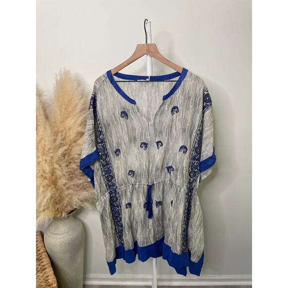 Anthropologie Floreat Lona Embroidered Tunic Top Large Bohemian Hippie - Picture 3 of 10